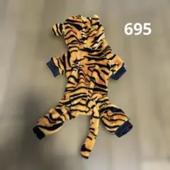 トラ柄フリース犬服 フード付き