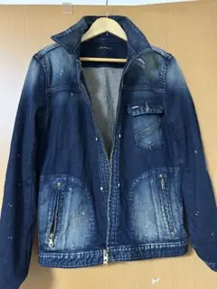 Johnbull デニムジャケット　ペンキ加工　サイズLL ペイント