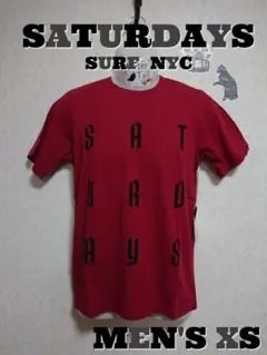 【XS】SATURDAYS SURF  NYC  Gothic Tee（赤）