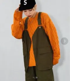 【kutir】 ベスト/カーキ フリーサイズ