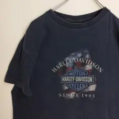 ハーレーダビッドソン 半袖シャツ Tシャツ ネイビー メンズXLのサムネイル