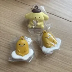 サンリオ　ぺたんこマスコット　ぐでたま　ポムポムプリン プリンくん