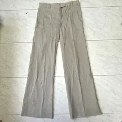 美品Theory セオリー 麻 リネン フレア パンツ ベージュ 00 XS