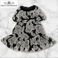 【美品✨】グレースコンチネンタル　ペイズリー　シフォン　ワンピース　36