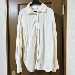 美品　ZARA アイボリー コーデュロイ 長袖シャツ　Sサイズ