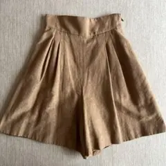 【美品】　ポリエステルスウェード　キュロットパンツ