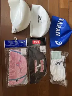 水泳キャップセット Mizuno TYR speedo