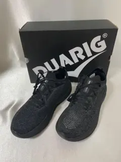 【未使用】DUARIG スニーカー 25cm ブラック 通気性 メッシュ