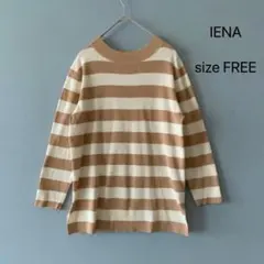 イエナ 太ボーダーベージュ春ニット ベイクルーズ