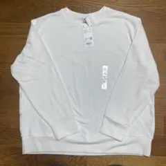 新品ユニクロUNIQLOソフトニットフリースクルーネックT 白 Lサイズ