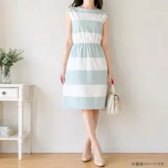 Anatelier アナトリエ 花レース ワンピース 36 ミントブルー ひざ丈のサムネイル