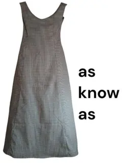 asknowas チェック柄 ノースリーブ ロングワンピース