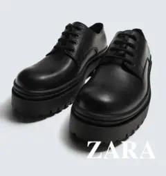 ZARA 革靴　ボリュームシューズ　ブラック　 サイズ26.5cm