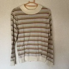 keitto ボーダー　マルチカラー ストライプ薄手ニットセーター