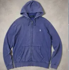 POLO RALPH LAUREN ジップアップパーカー M ブルー　鬼フェード
