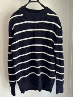 GU ボーダー ニット ネイビー