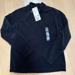 UNIQLO キッズ　リブフリースハイネックTシャツ　130センチ　ブラック