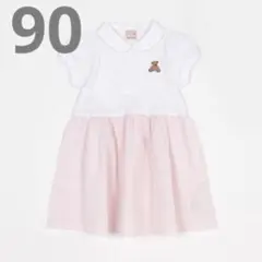 【匿名配送】petit main 90 くまポロワンピースのサムネイル