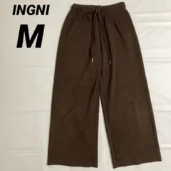【INGNI】イング スエポンプリーツワイドパンツ ブラウン Mサイズ