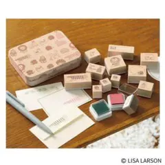 リンネル1月号付録　LISA LARSON　木製スタンプセット