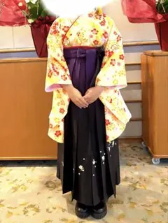 卒業式袴6セット振袖・袴(紐下95㌢)159〜164㌢ 襦袢・半巾帯・重衿・髪 