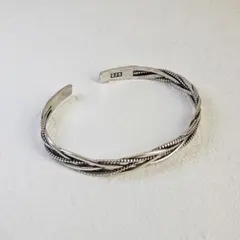 シルバー925 バングル レディース ユニセックス 編み込み　ツイスト