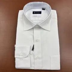 【未使用】メンズL(41-88)ノーアイロン長袖 ホワイトストライプ ワイシャツ