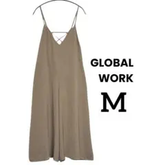 【GLOBAL WORK】キャミソール オールインワン サロペット ベージュM
