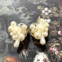 パール クリップ イヤリング