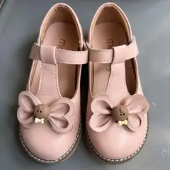 Mutongピンク リボン付きフォーマルシューズ 11-28