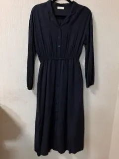 earth music&ecology ネイビー シャツワンピース 長袖