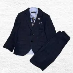 ヒロミチナカノ 男の子 110 5点セットアップ 黒 チェック柄