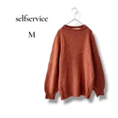 selfservice レディース　長袖ニット　ボリュームスリーブ　オレンジ　Mのサムネイル
