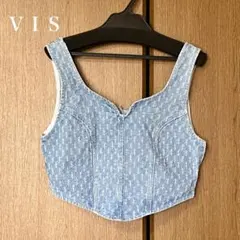 VIS 切替ラインデニム　ビスチェ　セットアップ対応のサムネイル