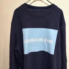Calvin Klein Jeans Mトレーナー ロゴ スウェット ネイビー