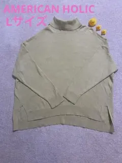 【中古】AMERICAN HOLIC/タートルネックセーター/イエロー/Lサイズ