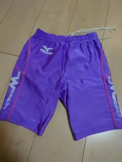 ミズノ 紫 ピンク ハーフタイツ 別注品 光沢 女子 陸上 ユニフォーム