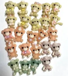 デコ　ネイル　パーツ　スイーツ　ミニチュア　クマ　リボン　キャンディ