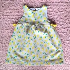 お値下げ！ZARA　18-24 92cm レモン柄ノースリーブワンピのサムネイル