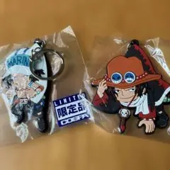 ONE PIECE COSPA ラバーキーホルダー エース 2種セットのサムネイル