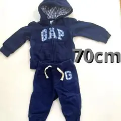 【再値下げ】GAP,ベビー,スウェット,セットアップ,ネイビー,チェック,70