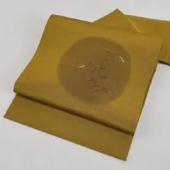 ゆりのはな　未使用品　名古屋帯　ちりめん　友禅　ボカシ　金彩入り　正絹　D207