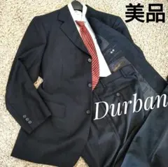 美品　ダーバン　ビジネススーツ　ブラック　ストライプ　春、夏用　大きめ　L相当