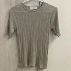 OPAQUE.CLIP ラメ入り シアーリブニット 半袖カットソーのサムネイル