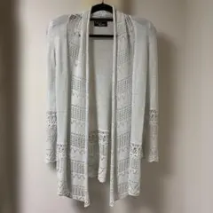 CECIL McBee 長袖カーディガン ラメ 透かし編み セシルマクビー Mのサムネイル