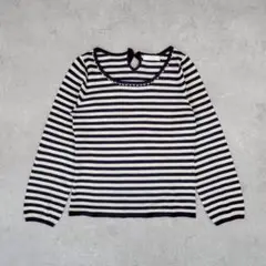【美品】any SiS エニィスィス ボーダー 長袖ニット リボン付き サイズ2