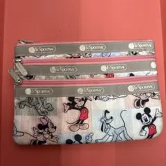 LeSportsac ミッキー ミニー 3ポケットポーチ