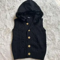 黒　COMME CA ISM ニットベスト 130cm