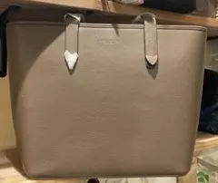 未使用】ヒロココシノ 本革 レザートートバッグ バイカラー グレー 