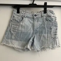 ZARAショートパンツ 150 ダメージ加工 ライトブルー